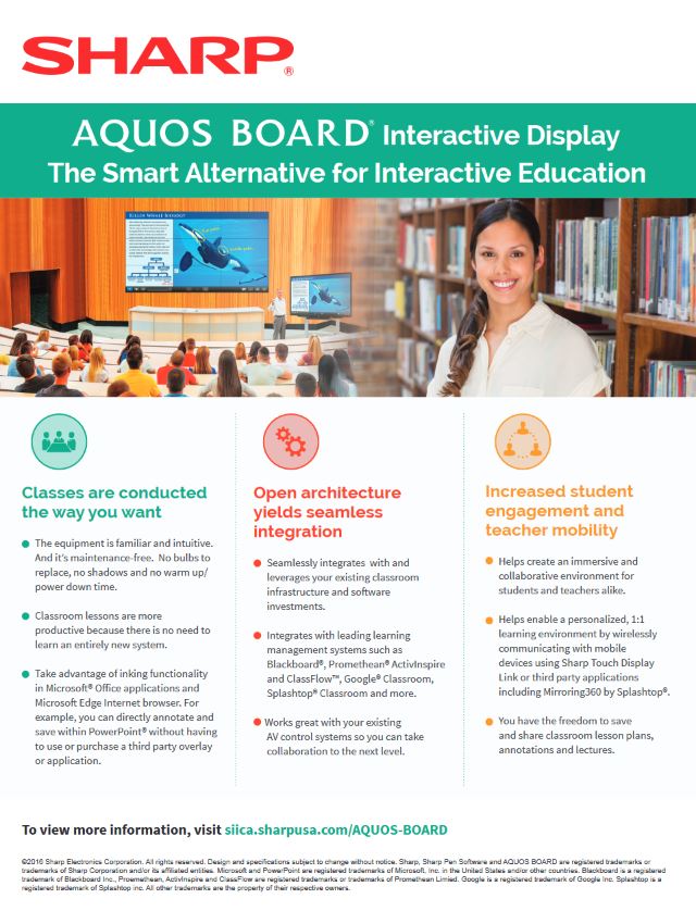 Sharp, Aquos Board, Education, Loudy Office Machines