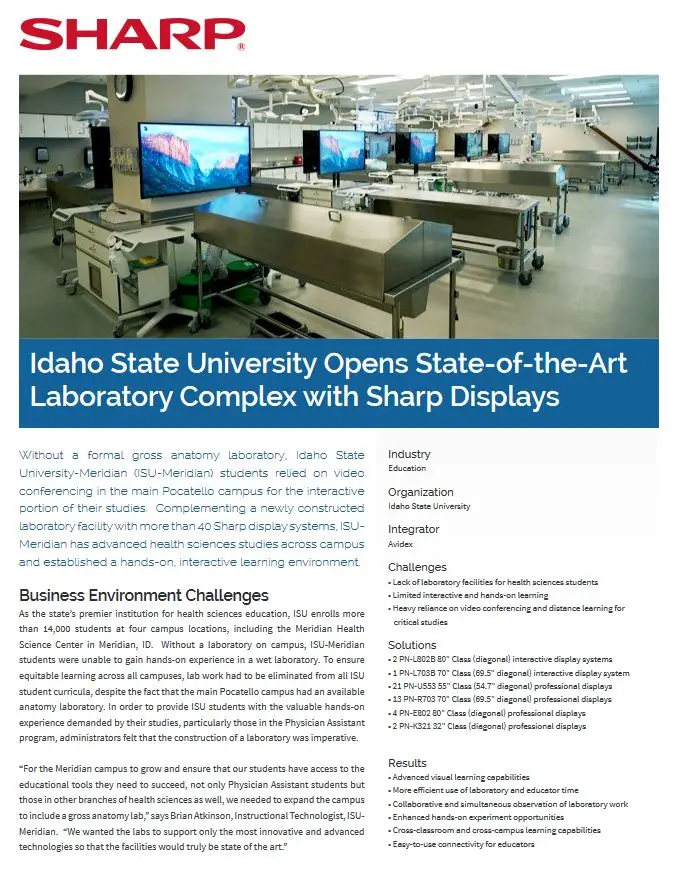 Sharp, Idaho State, Displays, Case Study, Loudy Office Machines