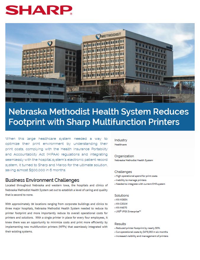 Sharp, healthcare study, EMR, Loudy Office Machines