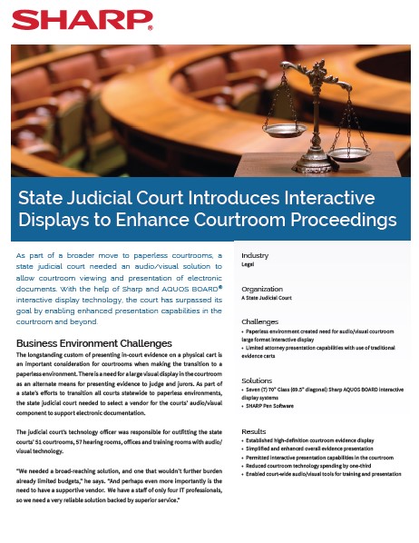 Sharp, State Judicial Court, Case Study, Legal, Loudy Office Machines